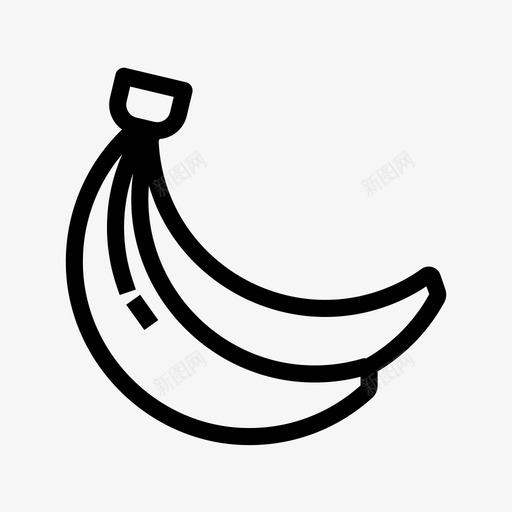 香蕉食物水果图标svg_新图网 https://ixintu.com 水果 食物 香蕉