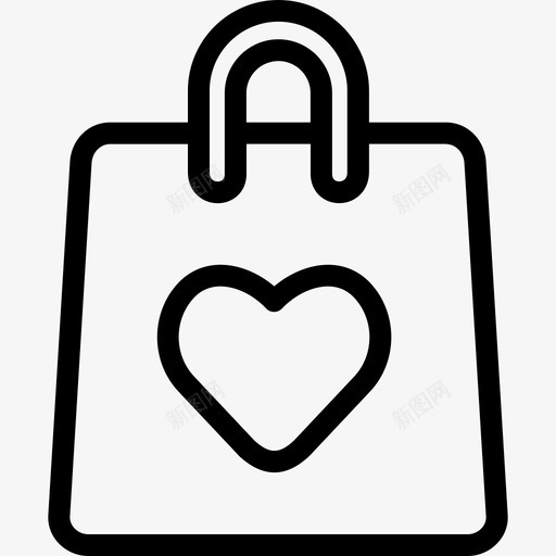 购物袋礼物爱情图标svg_新图网 https://ixintu.com 情人节 爱情 礼物 购物袋