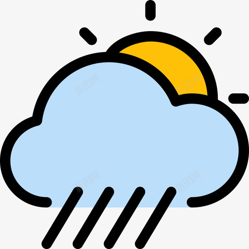 暴风雨173号天气线形颜色图标svg_新图网 https://ixintu.com 173号天气 暴风雨 线形颜色