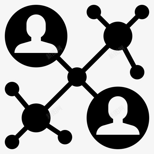 网络通信社区图标svg_新图网 https://ixintu.com 字形 数字 社区 网络 营销 连接 通信