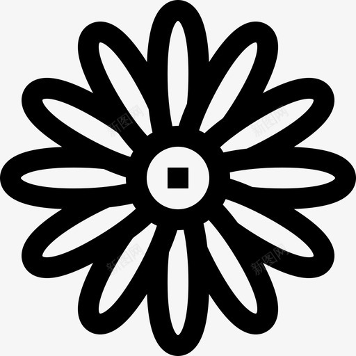 雏菊花和植物线形图标svg_新图网 https://ixintu.com 植物 线形 雏菊