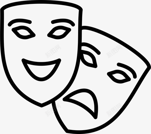 面具嘉年华喜剧面具图标svg_新图网 https://ixintu.com 喜剧面具 嘉年华 面具