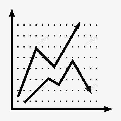 折线图业务图形图标svg_新图网 https://ixintu.com 业务 图形 折线 线图 统计 集合
