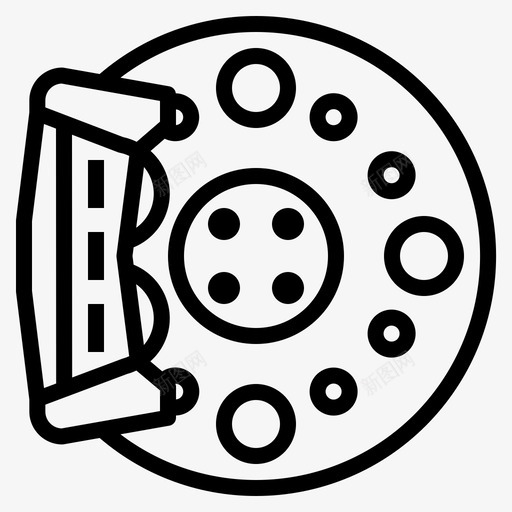 刹车卡钳刹车盘图标svg_新图网 https://ixintu.com 刹车 刹车盘 卡钳 摩托车 摩托车零件 维修