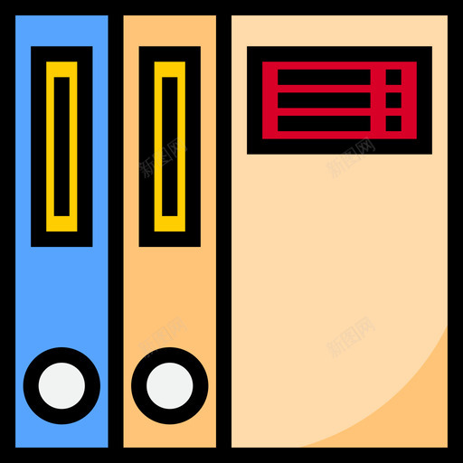 文件夹办公用品4线颜色图标svg_新图网 https://ixintu.com 办公用品 文件夹 颜色