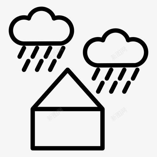雨季潮湿冬季轮廓图标svg_新图网 https://ixintu.com 冬季轮廓 潮湿 雨季