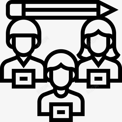 团队合作数字营销111线性图标svg_新图网 https://ixintu.com 合作 团队 数字 线性 营销