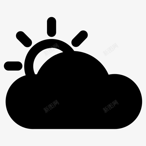 云多云白天图标svg_新图网 https://ixintu.com 图示 基本 多云 天气 用户界面 白天