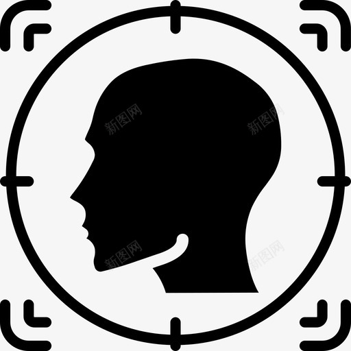 面部识别生物识别2填充图标svg_新图网 https://ixintu.com 填充 生物识别 识别 面部