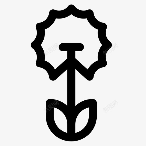 花盆花9线形图标svg_新图网 https://ixintu.com 线形 花盆