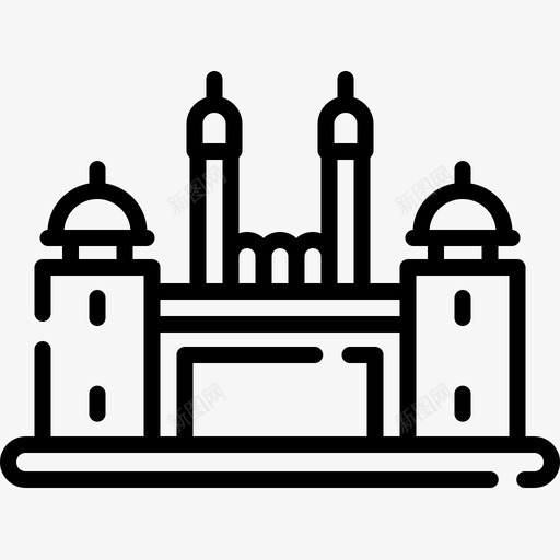 红堡印度共和国第3天直线图标svg_新图网 https://ixintu.com 3天 共和国 印度 直线 红堡