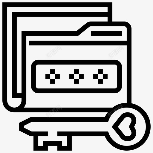 文件夹密码数据密钥图标svg_新图网 https://ixintu.com 密钥 数据 文件夹密码 机密信息行