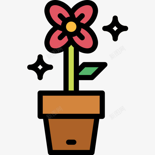 花园林工具4线颜色图标svg_新图网 https://ixintu.com 园林工具 颜色