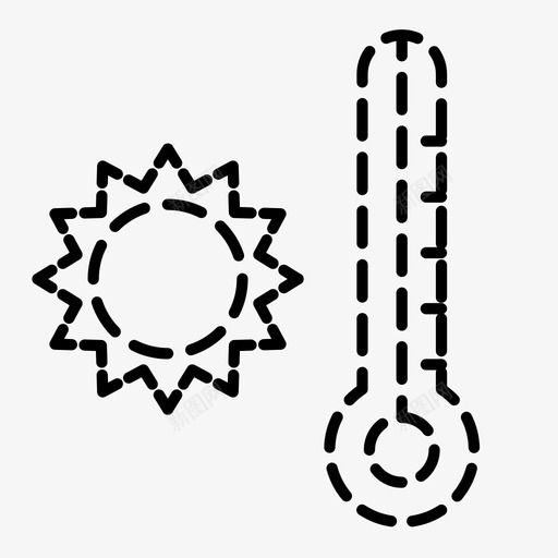 温度计热夏天图标svg_新图网 https://ixintu.com 乐趣 假期 夏天 温度计