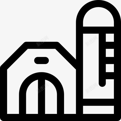 筒仓农业44线性图标svg_新图网 https://ixintu.com 农业44 筒仓 线性