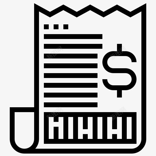帐单单据发票图标svg_新图网 https://ixintu.com fintechelementline 单据 发票 帐单 纸张