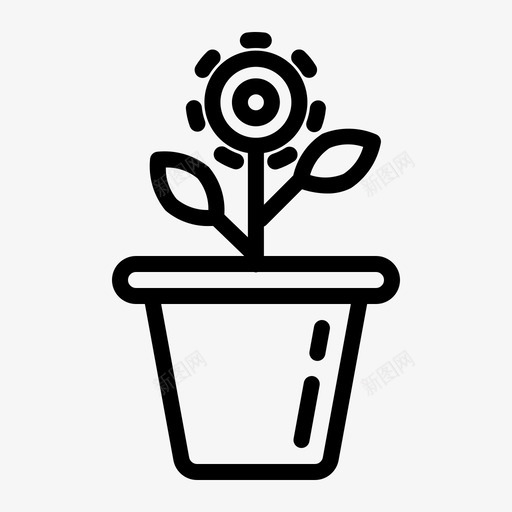 花盆向日葵图标svg_新图网 https://ixintu.com 花盆向日葵