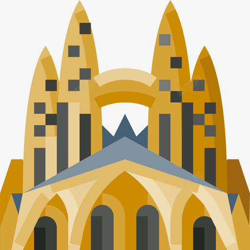 圣家堂世界LandmarksFlat图标svg_新图网 https://ixintu.com Flat Landmarks 世界 圣家