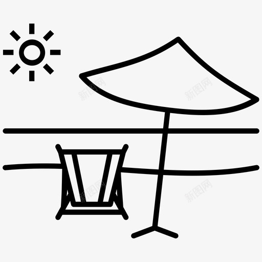 海滩度假放松图标svg_新图网 https://ixintu.com 出海 度假 放松 旅行 海滩