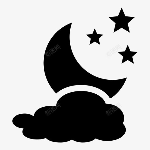 月亮天文新月图标svg_新图网 https://ixintu.com 夜晚 天文 新月 月亮 睡眠