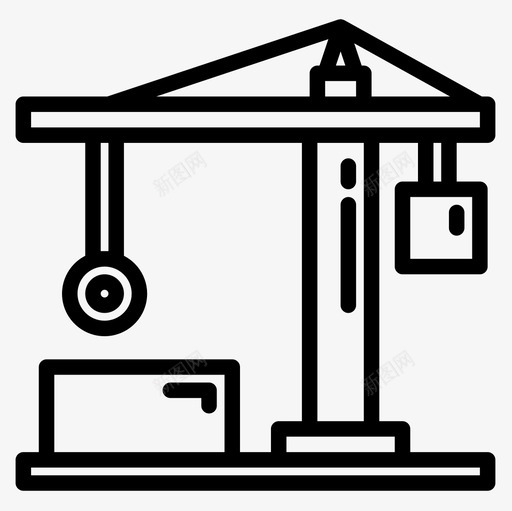 直线型101施工起重机图标svg_新图网 https://ixintu.com 施工 直线 线型 起重机