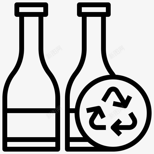 瓶子回收瓶子生态与环境图标svg_新图网 https://ixintu.com 世界 利用 回收 循环 拯救 环境 瓶子 生态