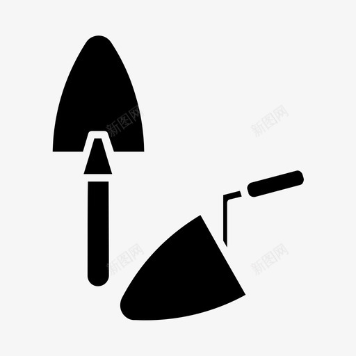 抹子建筑设备图标svg_新图网 https://ixintu.com 工业 工具 建筑 抹子 设备 黑色建筑