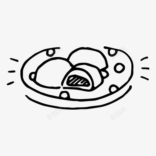 红豆年糕亚洲甜点图标svg_新图网 https://ixintu.com 亚洲 墨汁 甜点 米糕 红豆 红豆年糕 韩国