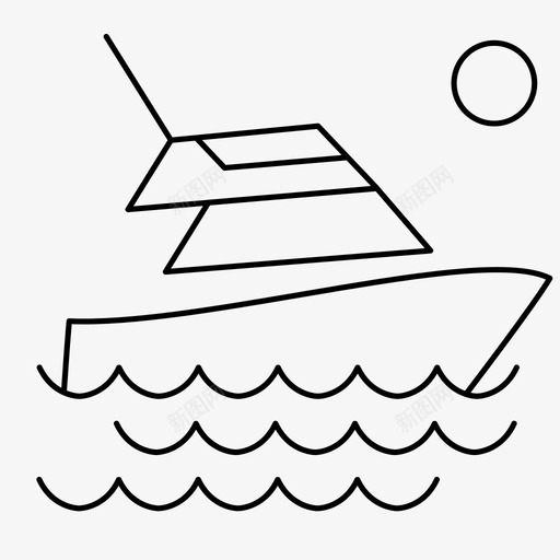 游艇海滩船图标svg_新图网 https://ixintu.com 假期 夏日乐趣 暑假 海滩 游艇 船