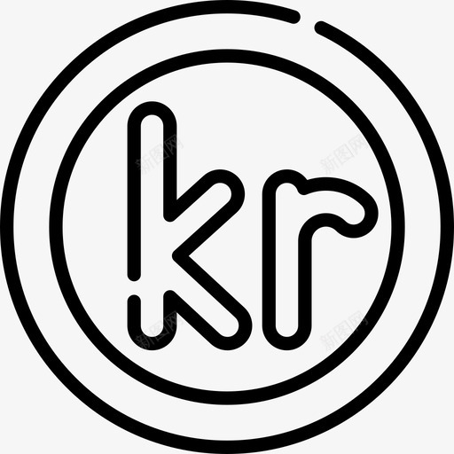 克朗货币6直系货币图标svg_新图网 https://ixintu.com 克朗 直系 货币