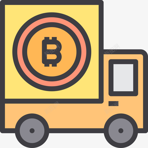 卡车加密货币和比特币4线性颜色图标svg_新图网 https://ixintu.com 加密 卡车 比特 线性 货币 颜色