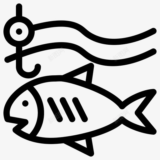 鱼海滩钓鱼图标svg_新图网 https://ixintu.com 夏天 海滩 海滩线 钓鱼 鱼
