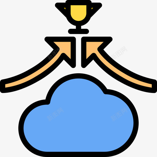 云计算云16线性颜色图标svg_新图网 https://ixintu.com 云计算 线性 颜色