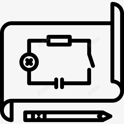 电路电工电图标svg_新图网 https://ixintu.com 电工 电路 铅笔