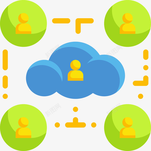 用户云技术18扁平图标svg_新图网 https://ixintu.com 扁平 技术 用户