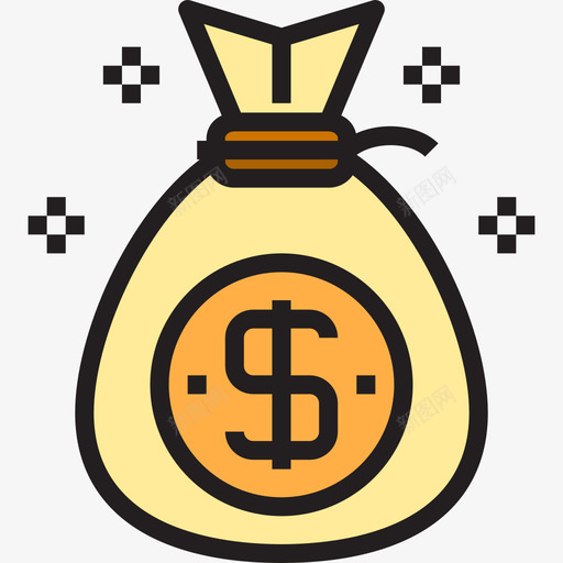 钱袋理财钱6线颜色图标svg_新图网 https://ixintu.com 理财 钱袋 颜色