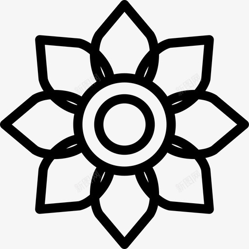 花自然57线形图标svg_新图网 https://ixintu.com 线形 自然