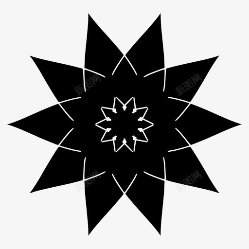 抽象花抽象图案创意图标svg_新图网 https://ixintu.com 创意设计 图案 套装 形状 抽象 曼陀罗 玫瑰花 装饰