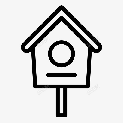 巢鸟房子图标svg_新图网 https://ixintu.com 庇护所 房子 泉水