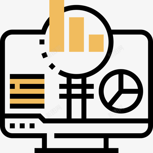分析商业动机5黄影图标svg_新图网 https://ixintu.com 分析 商业动机5 黄影