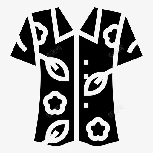 夏威夷阿罗哈海滩服图标svg_新图网 https://ixintu.com 图案 夏威夷 海滩 衣服 衬衫 阿罗