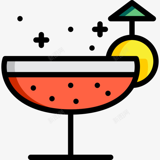 鸡尾酒酒精饮料3线性颜色图标svg_新图网 https://ixintu.com 线性颜色 酒精饮料3 鸡尾酒