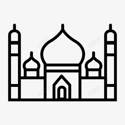 印度建筑陵墓图标svg_新图网 https://ixintu.com 印度 建筑 泰姬 纪念碑 陵墓