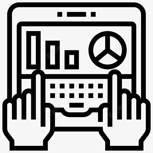 研究员分析内容图标svg_新图网 https://ixintu.com 信息 内容 分析 数据 数据分析线 研究员