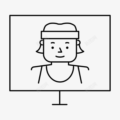 虚拟教练健身健身房图标svg_新图网 https://ixintu.com 健康 健康和健身 健身 健身房 家庭健身 虚拟教练