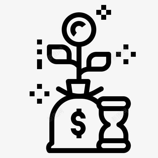 货币增长增加利润图标svg_新图网 https://ixintu.com 会计 利润 增加 增长 时间 货币