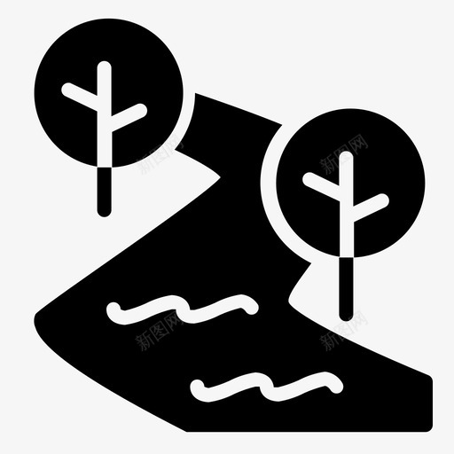 河流水流景观图标svg_新图网 https://ixintu.com 景观 水流 河流 自然