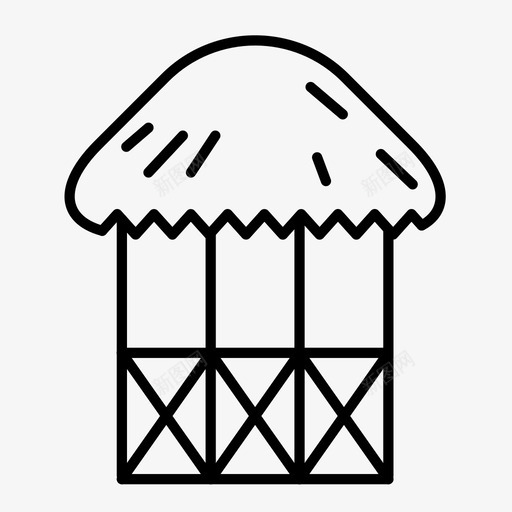小屋海滩草屋图标svg_新图网 https://ixintu.com 乐趣 假期 夏天 夏日 小屋 海滩 草屋