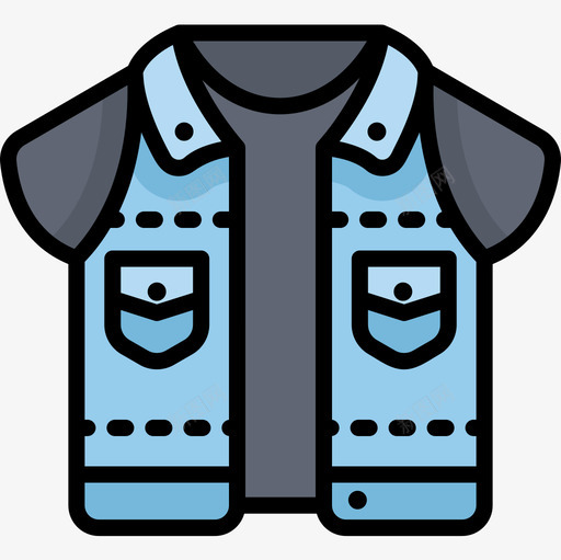 背心衣服84线性颜色图标svg_新图网 https://ixintu.com 线性 背心 衣服 颜色