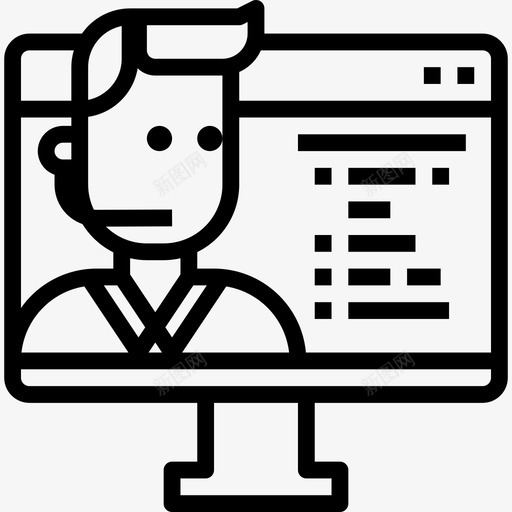 支持电子学习15线性图标svg_新图网 https://ixintu.com 支持 电子学习15 线性